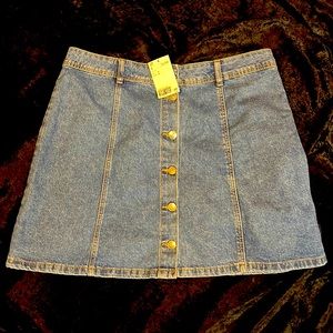 NTS H&M Denim Button Front Mini Skirt.